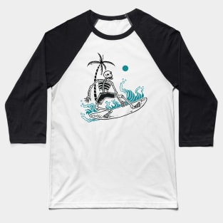 Skeleton Surfer Baseball T-Shirt